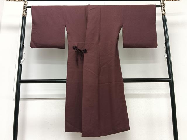 平和屋着物＃本加賀友禅作家　大西正廣　道中着　吉祥地紋　葡萄色　ロング丈　正絹　逸品　CAAV5625id