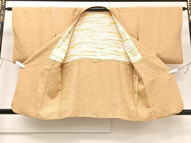 平和屋着物∞道行コート 天井地紋 洒落柿色 大丸扱い 正絹 逸品 CAAV5628id