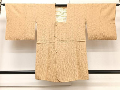 平和屋着物∞道行コート 天井地紋 洒落柿色 大丸扱い 正絹 逸品 CAAV5628id