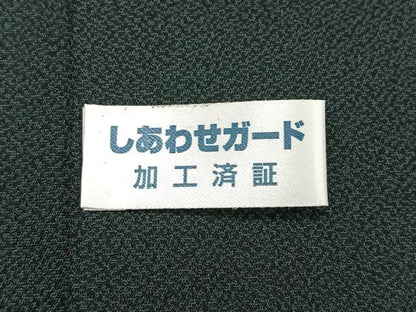 平和屋着物＃男性　長羽織　霞文　黒地　キングサイズ　正絹　逸品　CAAV5652id