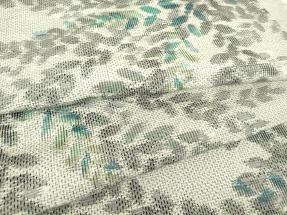 平和屋着物▽上質な紬 単衣 草葉文 正絹 逸品 DAAT9727az