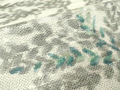 平和屋着物▽上質な紬 単衣 草葉文 正絹 逸品 DAAT9727az