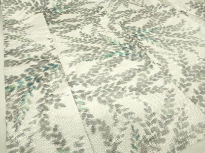 平和屋着物▽上質な紬 単衣 草葉文 正絹 逸品 DAAT9727az