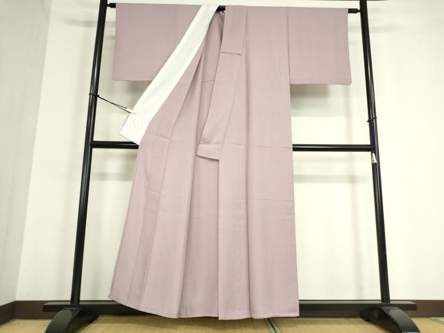 平和屋着物▽上質な色無地 単衣 紋意匠 淡藤色 正絹 逸品 DAAT9742az