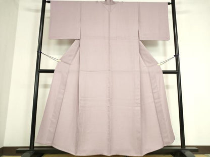 平和屋着物▽上質な色無地 単衣 紋意匠 淡藤色 正絹 逸品 DAAT9742az