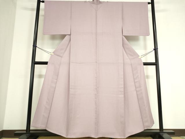 平和屋着物▽上質な色無地 単衣 紋意匠 淡藤色 正絹 逸品 DAAT9742az