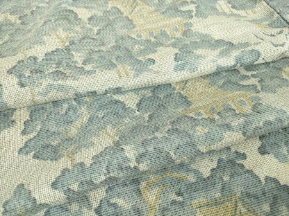 平和屋着物▽上質な紬　単衣　風景樹林文　正絹　逸品　DAAT9748az