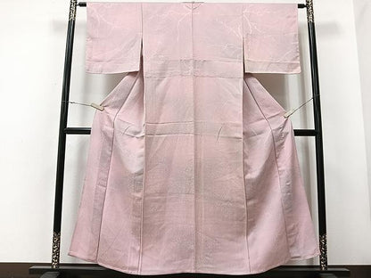 平和屋着物▽上質な小紋　単衣　草木文　正絹　逸品　CAAU3791xi