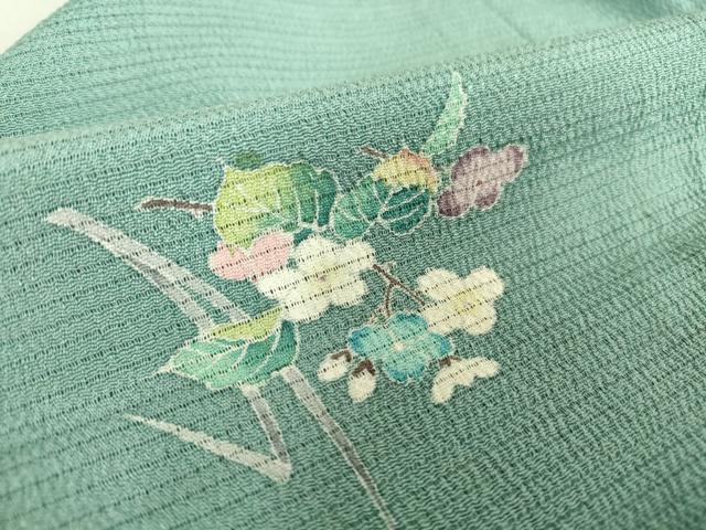 平和屋着物▽道行コート スリーシーズン 春夏秋 塵除け 絽縮緬 友禅 草花文 正絹 逸品 DAAT9892az