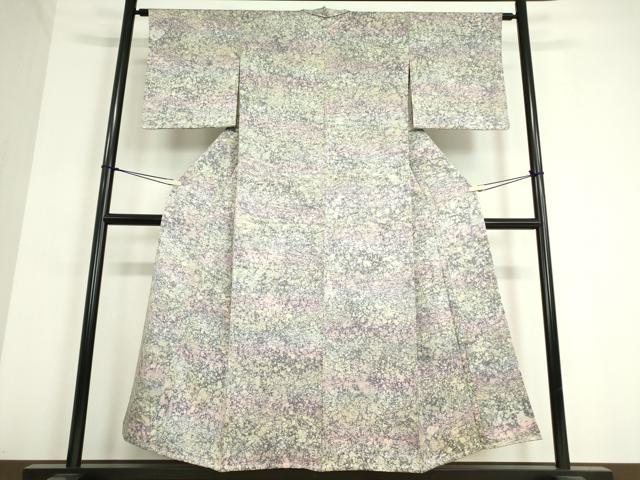 平和屋着物▽上質な小紋 単衣 霞流水文 正絹 逸品 DAAT9831az