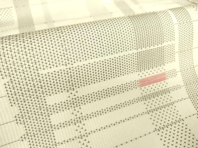 平和屋着物▽上質な紬 単衣 変わり格子 正絹 逸品 DAAT9836az