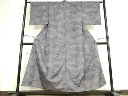 平和屋着物▽上質な紬 単衣 格子 正絹 逸品 DAAT9838az