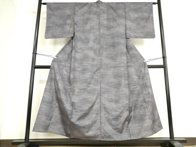 平和屋着物▽上質な紬 単衣 格子 正絹 逸品 DAAT9838az