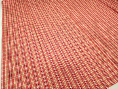 平和屋着物▽上質な紬 単衣 格子 正絹 逸品 DAAT9835az