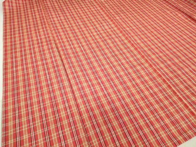 平和屋着物▽上質な紬 単衣 格子 正絹 逸品 DAAT9835az