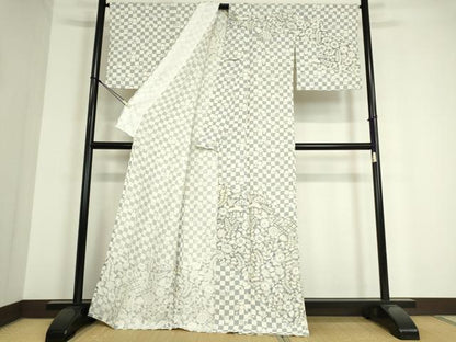 平和屋着物▽訪問着 単衣 辻が花 金彩 正絹 逸品 DAAT9842az