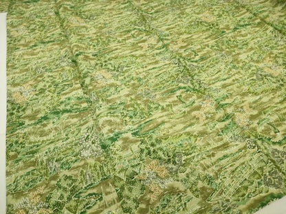 平和屋着物▽上質な小紋　紬地　単衣　水辺風景文　正絹　逸品　DAAT9854az