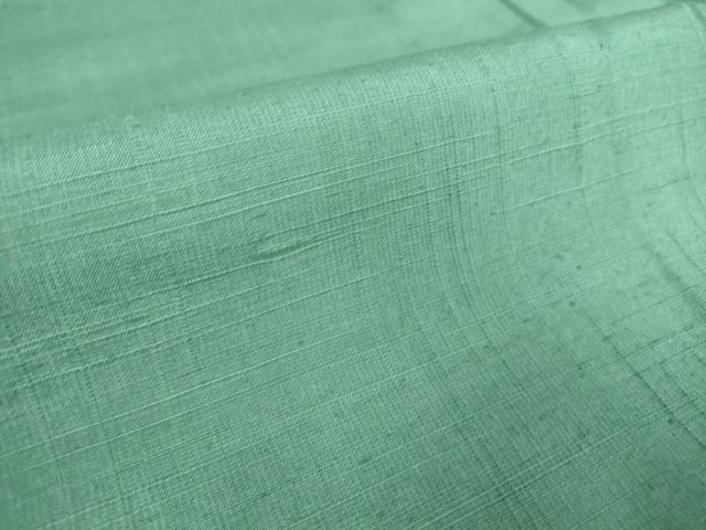 平和屋着物▽結城紬 単衣 青竹色 正絹 逸品 DAAT9873az