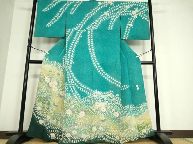 平和屋着物▽訪問着 単衣 作家物 辻が花 暈し染め 正絹 逸品 DAAT9881az