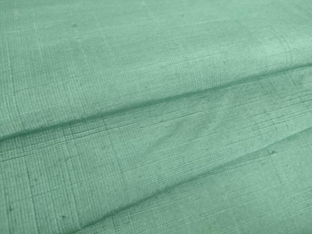 平和屋着物▽結城紬 単衣 青竹色 正絹 逸品 DAAT9873az