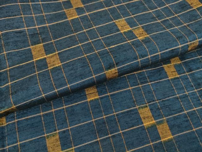 平和屋着物▽上質な紬　単衣　変わり格子　正絹　逸品　DAAT9891az