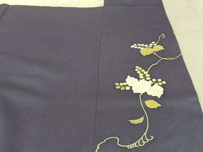 平和屋着物●創業460年・千總　訪問着　駒刺繍　桐　濃鼠色　金彩　高島屋扱い　正絹　逸品　AAAY0053zg
