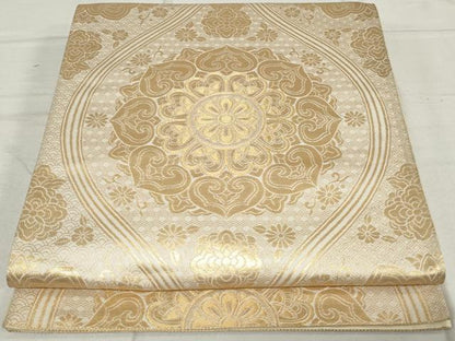平和屋着物◎六通柄袋帯　蜀江花文　金糸　正絹　逸品　DAAV0958qa