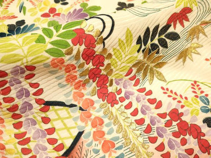 平和屋着物∵女の子 十三参り 子供 祝着・襦袢セット 重ね衿付き 刺繍 流水花文 暈し染め 金彩 三越扱い 逸品 DAAS9206ma