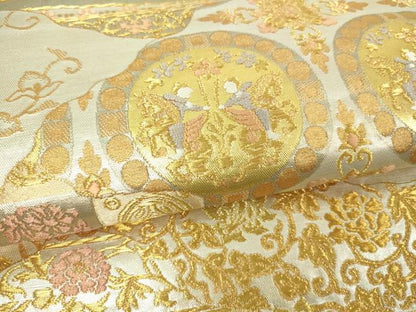 平和屋着物▼六通柄袋帯　人物花唐草文　金糸　正絹　逸品　DAAU6250sf