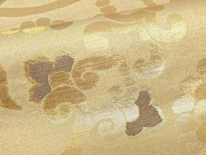平和屋着物▼六通柄袋帯 吉織 葡萄唐草文 金糸 正絹 逸品 DAAU6288sf