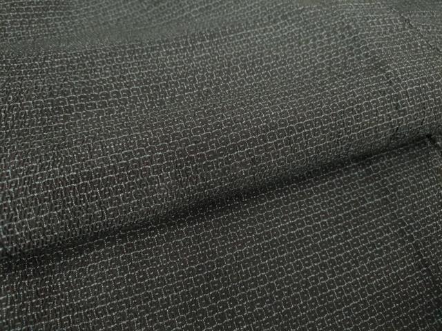 平和屋着物▽男性 本塩沢 単衣 80亀甲 正絹 逸品 DAAT9928az