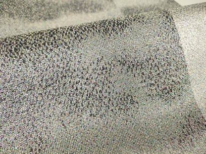 平和屋着物●織の宝石・ダイヤモンドカット　佐波理綴　両面　全通柄袋帯　雲海市松文　銀糸　健勝苑扱い　証紙付き　逸品　DAAV5007az
