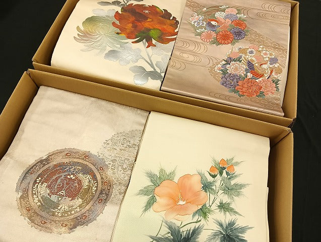 平和屋着物■名古屋帯 まとめて100点 向かい鳳凰 鴛鴦 菊 花柄 作家物 手描き 金銀糸 など 着用可能多数 未使用品あり 全て正絹 mmm909