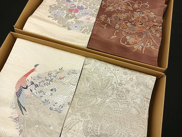 平和屋着物■名古屋帯 まとめて100点 孔雀 尾長鳥 鴛鴦 更紗 花柄 金銀糸 など 着用可能多数 未使用品あり 全て正絹 mmm913