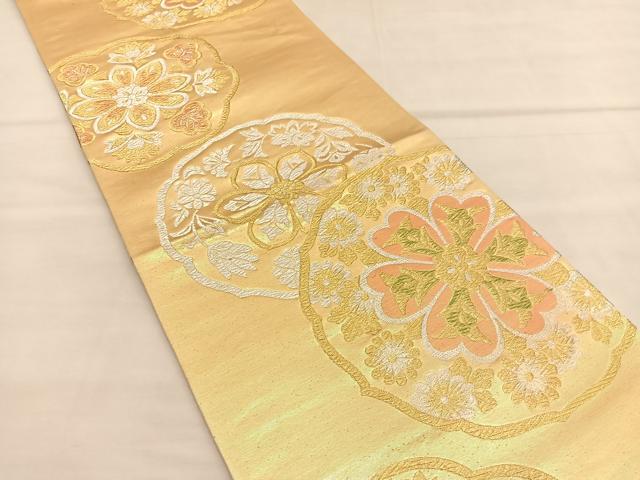 平和屋着物◎六通柄袋帯　花丸文　金銀糸　正絹　逸品　BAAU1493hv