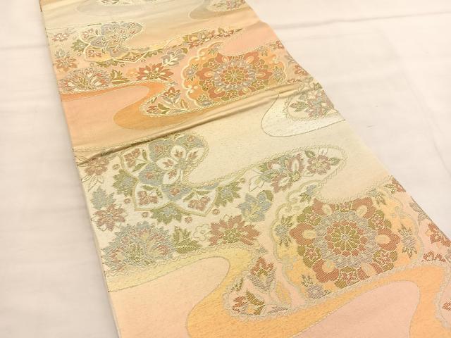 平和屋着物◎六通柄袋帯　正倉院流水更紗花文　金銀糸　正絹　逸品　BAAU1513hv