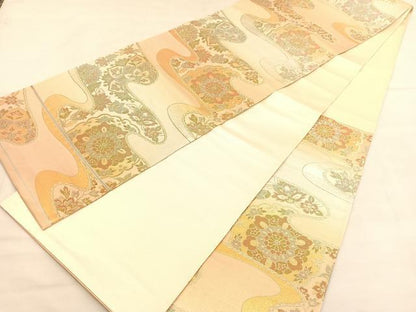 平和屋着物◎六通柄袋帯　正倉院流水更紗花文　金銀糸　正絹　逸品　BAAU1513hv