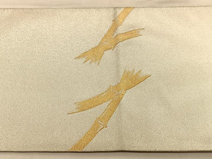 平和屋着物◎太鼓柄袋帯 綴れ 笹竹文 金糸 正絹 逸品 未使用 BAAU1562hv