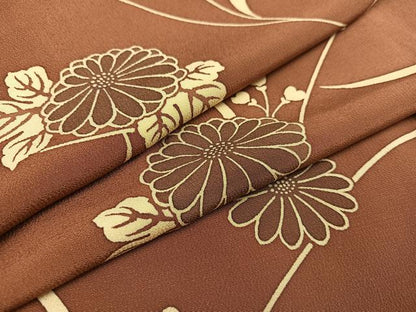 平和屋着物●上質な小紋 型染め 草花文 正絹 逸品 AAAY5589ph