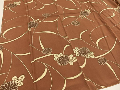 平和屋着物●上質な小紋 型染め 草花文 正絹 逸品 AAAY5589ph