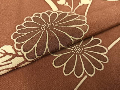 平和屋着物●上質な小紋 型染め 草花文 正絹 逸品 AAAY5589ph