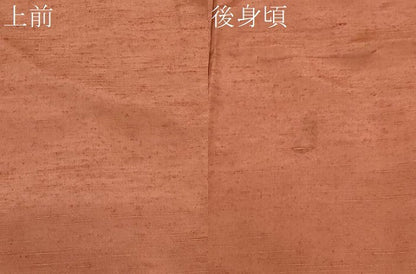 平和屋着物▽上質な紬 単衣 色無地 土器色 正絹 逸品 CAAV3883dy