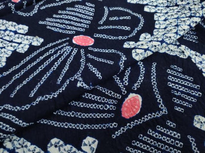 平和屋着物∴夏物 浴衣 有松鳴海絞り 舞蝶文 綿 逸品 DAAV4146ud