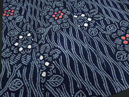 平和屋着物∴夏物 浴衣 有松鳴海絞り 草花文 綿 逸品 DAAV4147ud