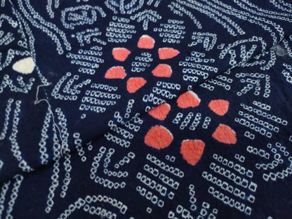 平和屋着物∴夏物 浴衣 有松鳴海絞り 草花文 綿 逸品 DAAV4147ud