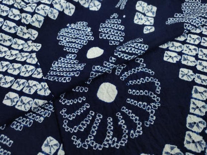 平和屋着物∴夏物 浴衣 有松鳴海絞り 舞花文 綿 逸品 DAAV4143ud