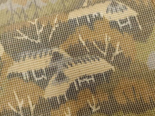 平和屋着物■上質な紬　樹林風景文　正絹　逸品　CAAU0464ev