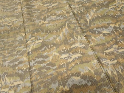 平和屋着物■上質な紬　樹林風景文　正絹　逸品　CAAU0464ev