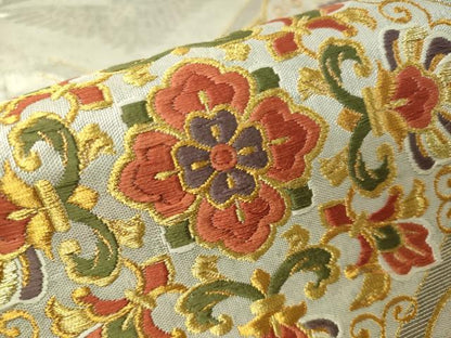 平和屋着物▼六通柄袋帯　唐織　正倉院天井華文　金銀糸　正絹　逸品　CAAV8451vp