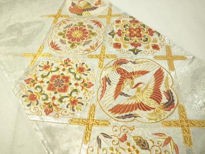 平和屋着物▼六通柄袋帯　唐織　正倉院天井華文　金銀糸　正絹　逸品　CAAV8451vp